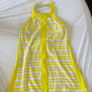 Yellow and white lululemon halter tank